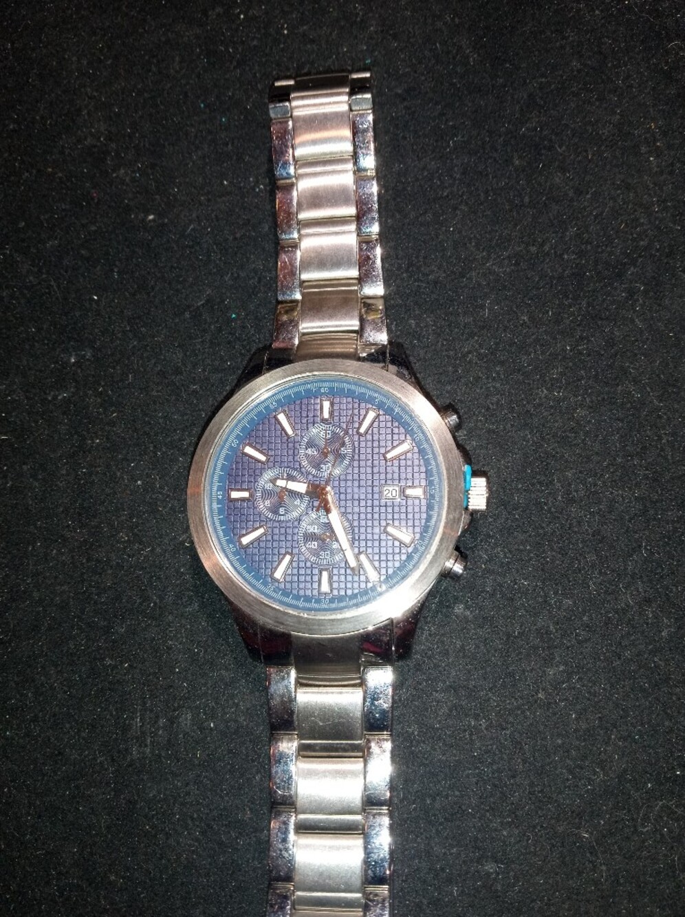 Silpada Silver Stainless Steel Watch with Blue Dial